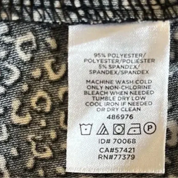 ANN TAYLOR WRAP DRESS WOMEN SIZE 6 BLACK TAN LONG SLEEVE ANIMAL PRINT - Picture 11 of 15